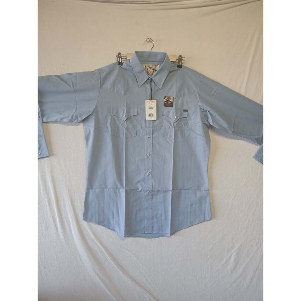 New Smith + rogue western 777 plains long sleeve button up blue shirt